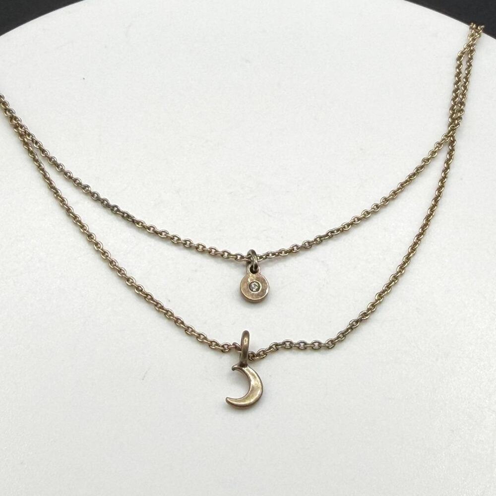 Gold tone layered crescent moon